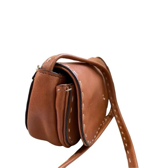 👍🥳 Adrienne Vittadni Womens Brown Inner Zipper Pockets Casual Crossbody Bag - Picture 6 of 10